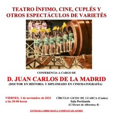 Teatro ínfimo, cine, cuplés y otros espectáculos de varietés